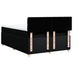 vidaXL Sommier à lattes de lit avec matelas Noir 160x200 cm Tissu