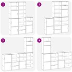vidaXL Armoires latérales 5 Pièces ODDA 40x24x79 cm bois massif pin