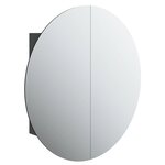 vidaXL Armoire de salle de bain miroir rond et LED Noir 54x54x17 5 cm