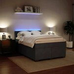 vidaXL Sommier à lattes de lit et matelas Gris foncé 140x190cm Velours