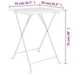 vidaXL Table de bistro pliante 55x54x71cm Bois de teck solide et acier
