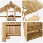 vidaXL Table de bar extérieure Naturel 115 x 95 x 214 cm Bambou
