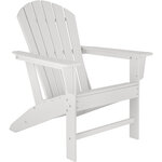 Tectake Lot de 2 chaises de jardin JANIS avec 2 repose-pieds JOPLIN et table KAMALA - blanc