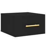 vidaXL Table de chevet murale noir 35x35x20 cm