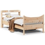 vidaXL Cadre de lit avec tête de lit 90x190 cm bois de pin massif