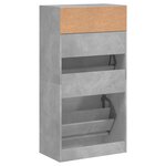 vidaXL Armoire à chaussures gris béton 60x34x116 cm bois d'ingénierie