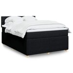 vidaXL Sommier à lattes de lit avec matelas Noir 140x190 cm Tissu