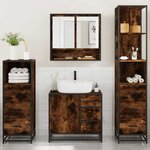 vidaXL Ensemble meubles salle de bain 4 Pièces chêne fumé bois ingénierie