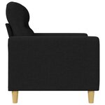 vidaXL Canapé à 3 places Noir 180 cm Tissu