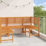 vidaXL Ensemble de banc de jardin 3 Pièces Marron Bois d'acacia massif
