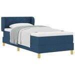 vidaXL Lit à ressorts avec matelas Bleu 90 x 190 cm tissu