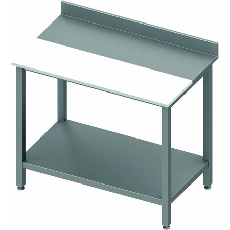 Table adossée inox - avec etagère - profondeur 600 - stalgast -  - 1500x600 x600xmm