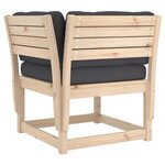 vidaXL Canapé d'angle de jardin et coussins 73x73x78cm bois pin massif