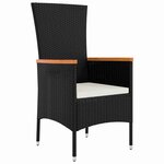 vidaXL Ensemble de salle à manger pour jardin 5 Pièces Noir Poly rotin