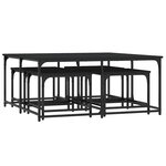 vidaXL Tables basses gigognes 5 Pièces noir bois d'ingénierie