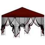 vidaXL Abri de jardin avec parois 3 x 3 m Bordeaux Polyester et Acier