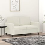 vidaXL Canapé à 2 places Crème 120 cm Velours