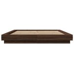 vidaXL Cadre de lit avec lumières LED chêne marron 150x200 cm