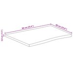 vidaXL Dessus de table bord vivant 90x60x3 8 cm bois de manguier brut