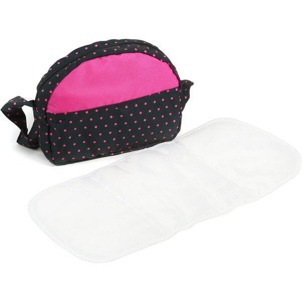 Bayer Chic 2000 853-12 - Sac à langer pour poussettes de poupées. Marine et rose à pois