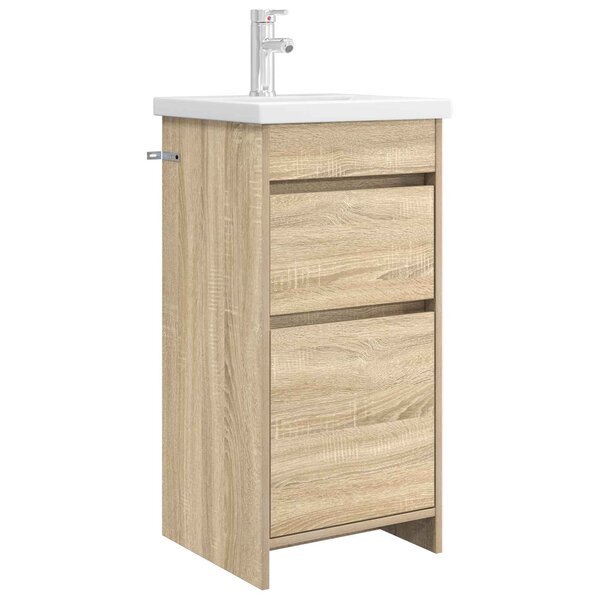 vidaXL Meuble de salle de bain avec évier Chêne Sonoma