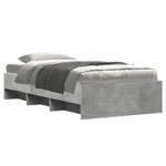 vidaXL Cadre de lit gris béton 100x200 cm bois d'ingénierie