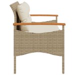 vidaXL Banc de jardin avec coussins 116x62 5x74cm beige résine tressée