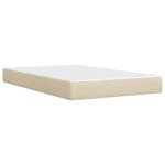 vidaXL Sommier à lattes de lit avec matelas Crème 120x200 cm Tissu