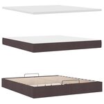 VidaXL Cadre de lit ottoman avec matelas marron foncé 180x200 cm tissu