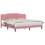 vidaXL Cadre de lit avec tête de lit Rose 180 x 200 cm Velours