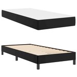 vidaXL Cadre de lit avec matelas Noir 90 x 200 cm tissu