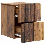 vidaXL Cabinet de chevet mural 2 Pièces Bois ancien 33 x 34 5 x 43 cm