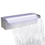 vidaXL Fontaine rectangulaire de piscine avec LED Inox 30 cm