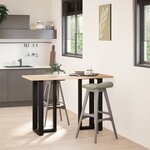 vidaXL Pieds de table de bar en forme de T  2 pièces  noir  50 x 35 x (90-91) cm  acier