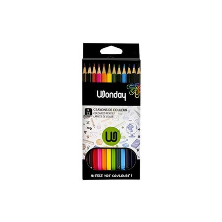 Wonday Crayons de couleur, étui carton de 12