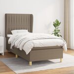 vidaXL Sommier à lattes de lit avec matelas Taupe 90x190 cm Tissu