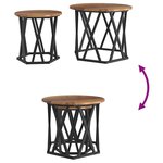 vidaXL Table d'appoint 2 Pièces Bois de récupération 50 x 50 x 40 cm