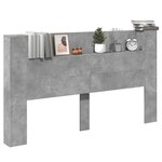 vidaXL Cabinet de Tête de Lit avec LED Béton Bois d'ingénierie