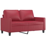 vidaXL Canapé à 2 places Rouge bordeaux 120 cm Similicuir
