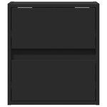 vidaXL Meubles TV muraux avec lumières LED 2 Pièces noir 41x31x45 cm