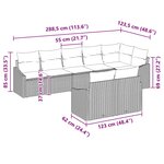 vidaXL Ensemble de Canapés avec coussin 8 Pièces Gris clair polyrotin