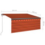 vidaXL Auvent rétractable automatique store 3 5x2 5 m Orange et marron