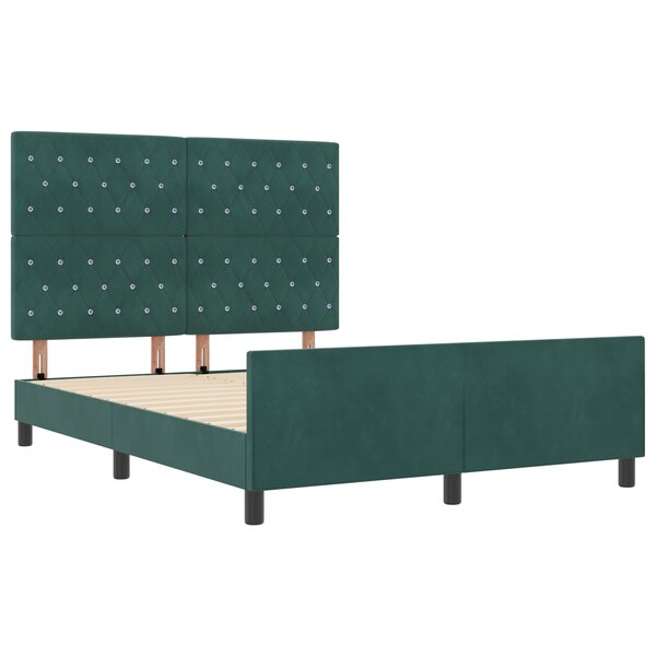 cadre de lit vidaXL vert foncé 160x200 cm velours