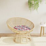 vidaXL Coussin rond motif à carreaux rouge Ø 60 x11 cm tissu oxford