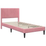 vidaXL Cadre de lit avec tête de lit Rose 90 x 190 cm Velours