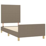 vidaXL Cadre de lit avec tête de lit Taupe 90x190 cm Tissu