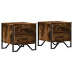 vidaXL Tables de chevet 2 Pièces chêne fumé 40x41x40 cm bois ingénierie