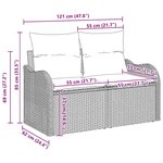 Ensemble de canapé de jardin vidaXL 10 pièces avec coussins Marron Poly Rattan