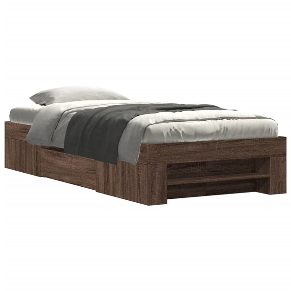 vidaXL Cadre de lit sans matelas chêne marron 100x200 cm