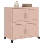 vidaXL Buffet rose 68x39x72 cm acier